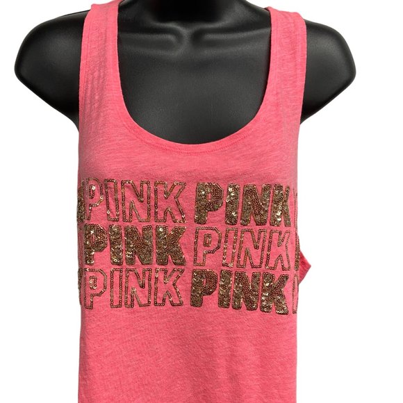 Pink Victoria's Secret Pink Bling loose fit Tank Top size small - Picture 1 of 2